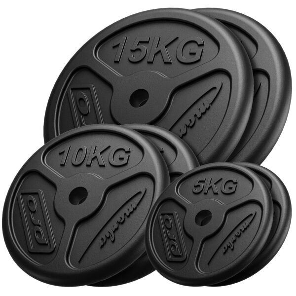 Zestaw obciążeń żeliwnych slim 60 kg / 2 x 15 kg + 2 x 10 kg + 2 x 5 kg - Marbo. Sport