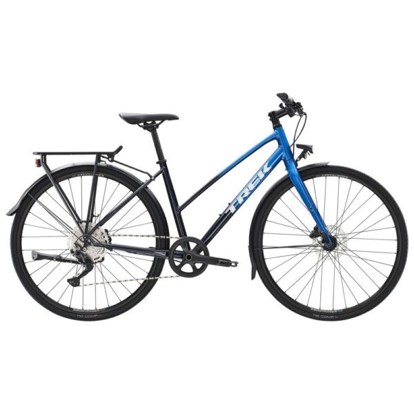 Damski. Trek. FX 3 Disc. Equipped 2023 Alpine. Blue to. Deep. Dark. Blue. Fade. L[=]