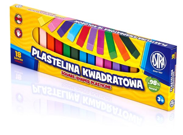 Plastelina 18 kolor kwadratowa Astra