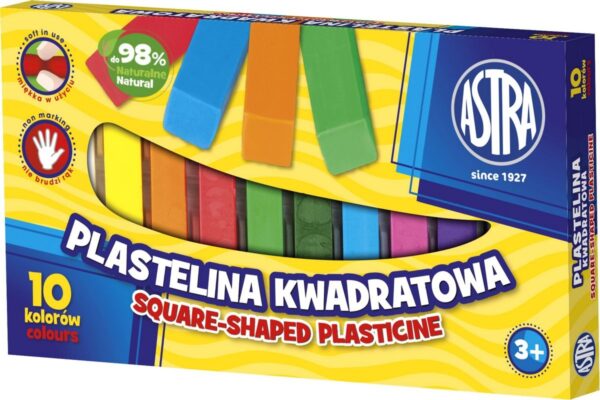 Plastelina Astra 10 kolorów kwadratowa