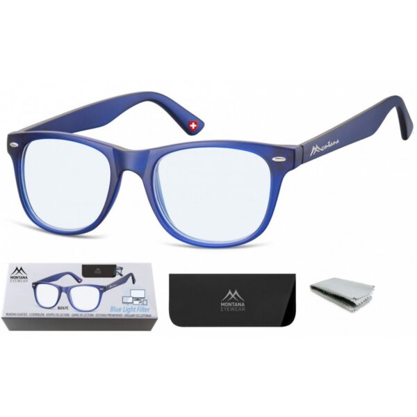 Okulary z filtrem do Komputera zerówki moc: 0.00 z Antyrefleksem Montana BLFBOX67C