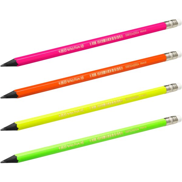 Ołówek Bic Evolution fluo z gumką