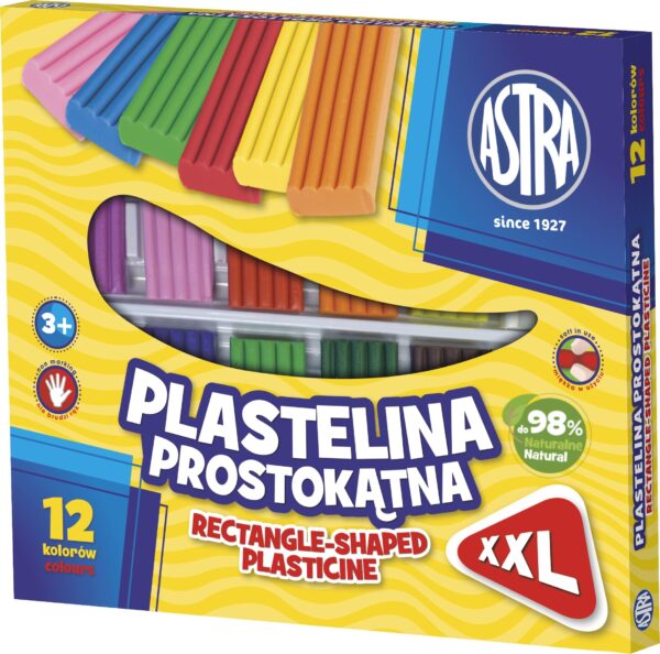 Plastelina Astra 12 kolorów prostokątna