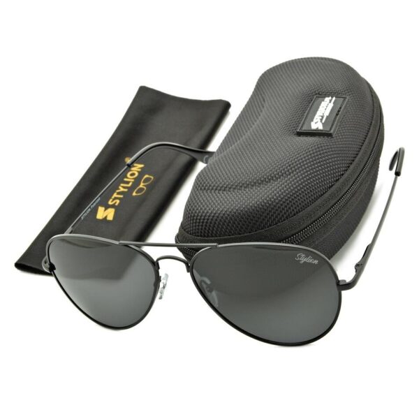 Czarne Okulary Pilotki Przeciwsłoneczne Polaryzacyjne Stylion STL-03C1