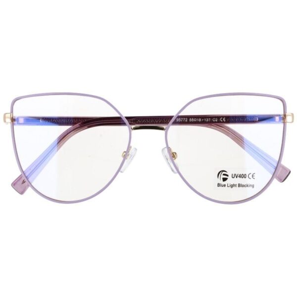 Okulary kocie do komputera damskie z filtrem BLUE Light zerówki 2584-3