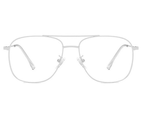 Srebrne Okulary pilotki zerówki filtr Blue Light do komputera 2547-2