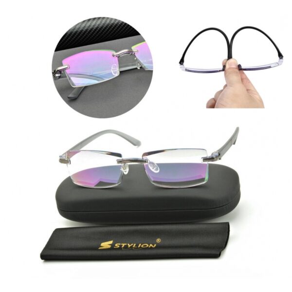 Bezramkowe gotowe okulary Minusy -0.50 przydymione z antyrefleksem ST321
