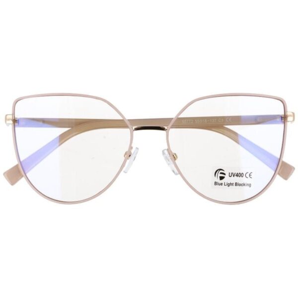 Okulary kocie do komputera damskie z filtrem BLUE Light zerówki 2584-2