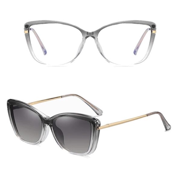 Damskie okulary do komputera z nakładką przeciwsłoneczną Clip-on 25117D