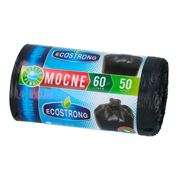 Worki Na śmieci LDPE 60L 50 sztuk Czarne Ecostrong