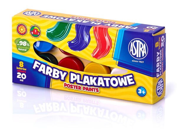 Farby plakatowe 8 kol 20ml Astra