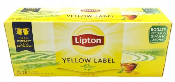 Herbata ekspresowa lipton yellow label 25 sztuk