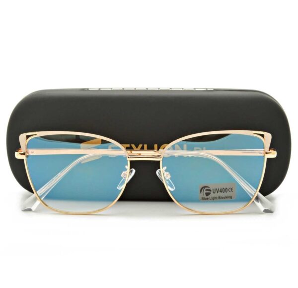 Okulary kocie do komputera damskie z filtrem BLUE Light zerówki 2579-3