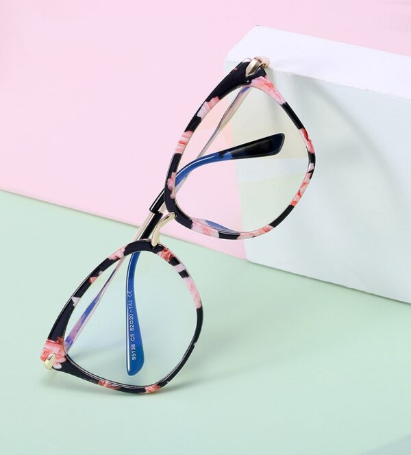 Okulary kocie do komputera damskie z filtrem BLUE Light zerówki 2574-3