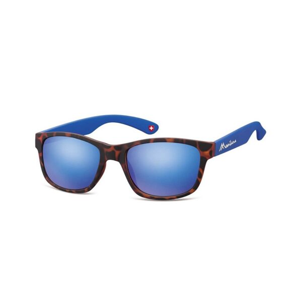 Okulary nerdy Montana M43E niebiesko-panterkowe revo