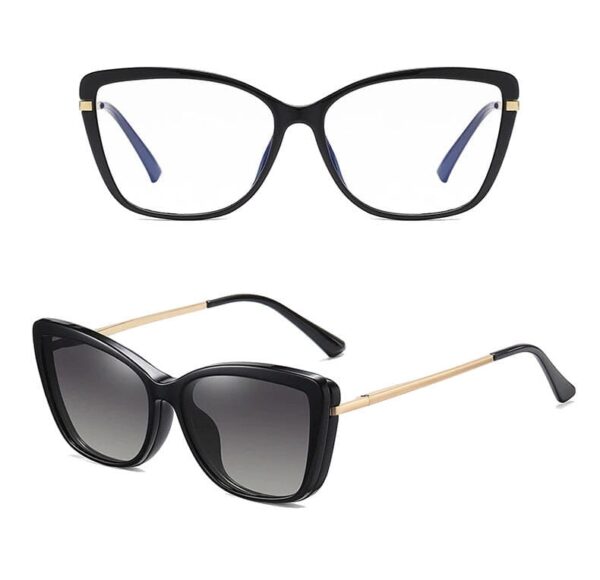 Damskie okulary do komputera z nakładką przeciwsłoneczną Clip-on 25117