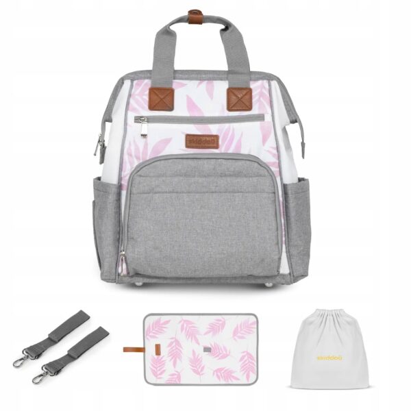 Plecak torba do wózka organizer Skiddou Astrid Pink - Grey