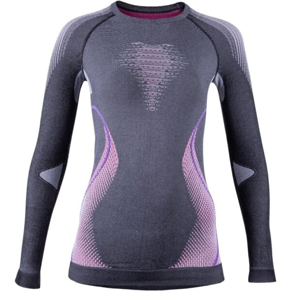 Damska koszulka termoaktywna UYN Evolutyon Lady Shirt Long Sleeves Anthracite Melange/Raspberry/Purple L/XL