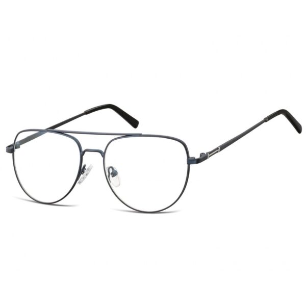 Okulary oprawki korekcyjne pilotki zerówki Sunoptic 889D granatowy + srebrny