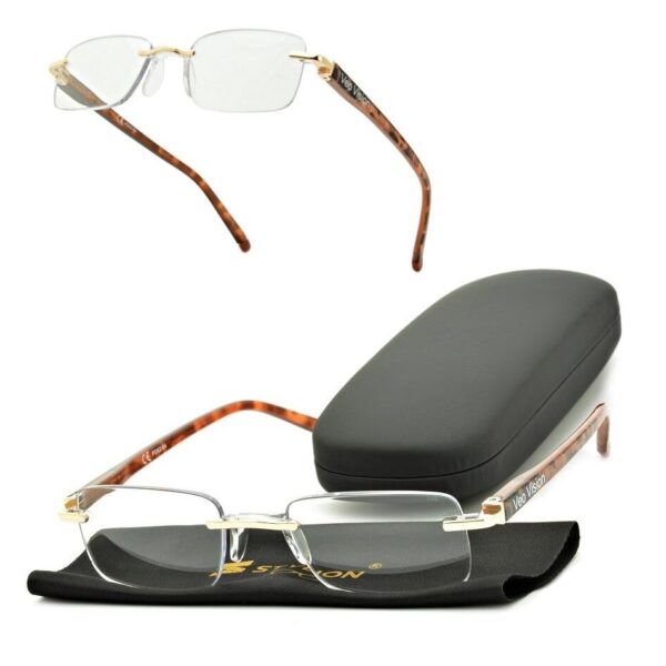 Plusy +2.00 okulary bezramkowe do czytania korekcyjne ST323A