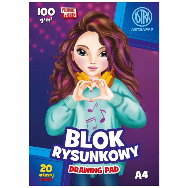 Blok rysunkowy biały A4 Astra 100g