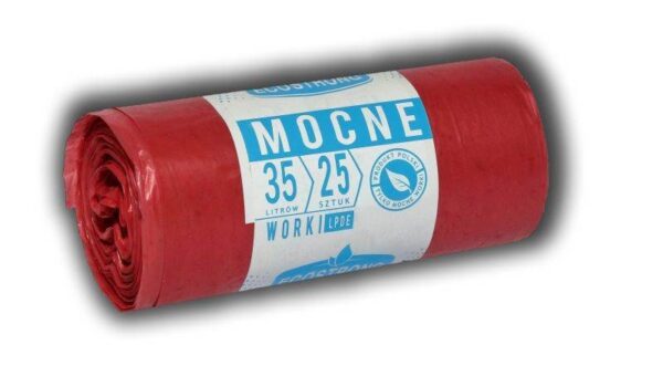 Worki na śmiecie czerwone 35l 25 sztuk ecostrong