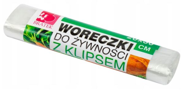 Woreczki do żywnosci z klipsem Bratek 100 sztuk