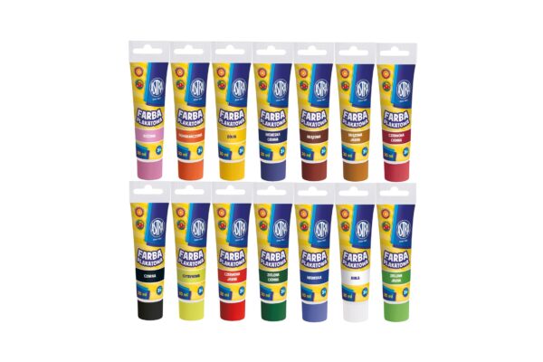 Farby plakatowe w tubkach 30 ml Astra