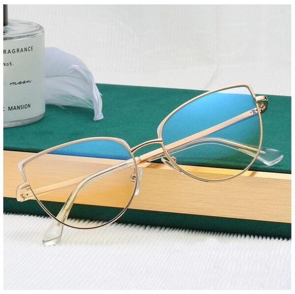 Okulary kocie do komputera damskie z filtrem BLUE Light zerówki 2586-3