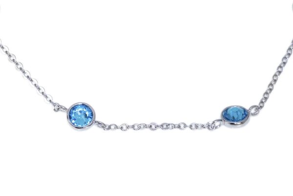 Bransoletka srebrna z kryształami Swarovski elements Aquamarine