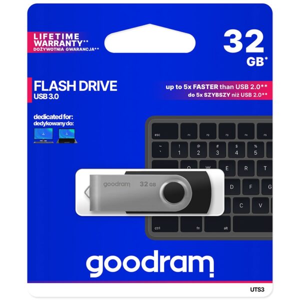 Pendrive pamięć 32gb usb 3,2 gen 1 uts3 czarny goodram