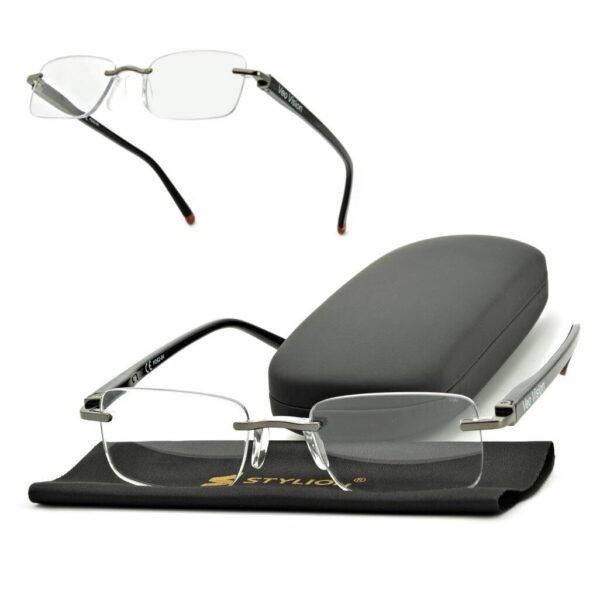 Plusy +1.00 okulary bezramkowe do czytania korekcyjne ST323