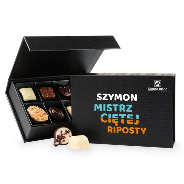 Czekoladki z imieniem chłopaka Chocolate Box Black Mini