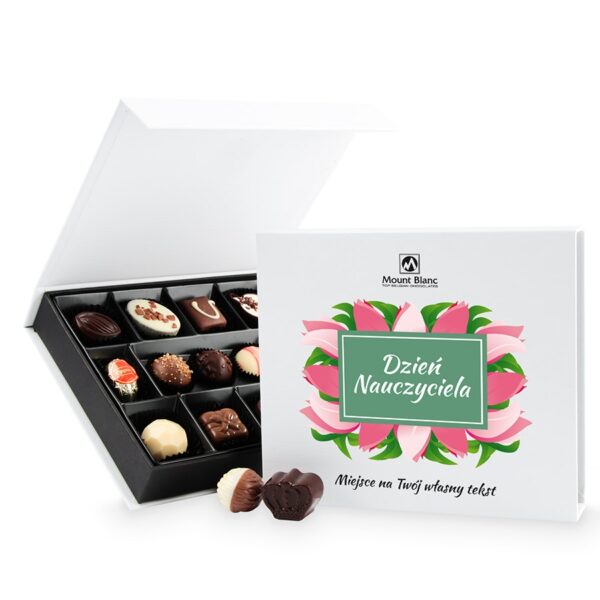 Czekoladki w Dniu Nauczyciela Chocolate Box White Medium z Twoim tekstem