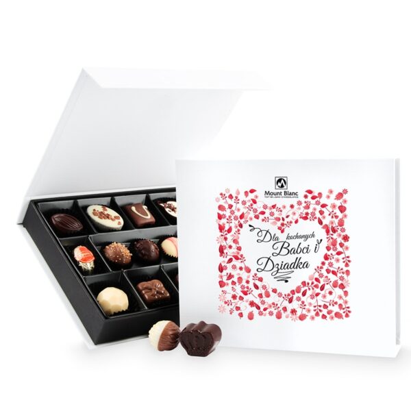 Prezent na Dzień Babci i Dziadka Chocolate Box White Medium