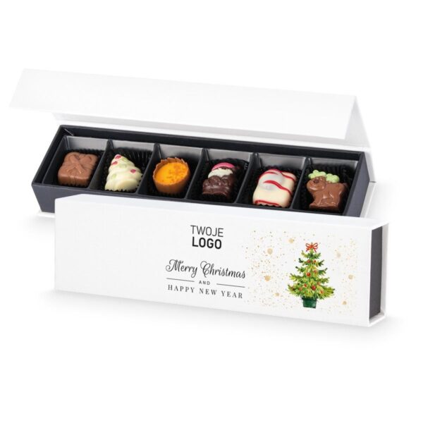 Czekoladki świąteczne dla firm Christmas Chocolate Box Long Mini