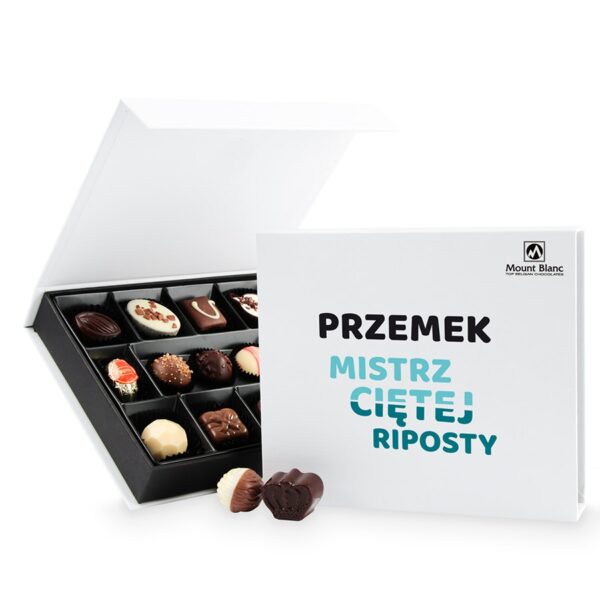 Chocolate Box Medium Mistrz Ciętej Riposty z imieniem Twojego chłopaka